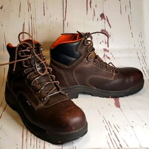 Timberland Pro Power Fit Waterproof Brown Lace Up Work Boots 12
